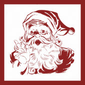 Kerstmis in retrostijl, jolige Kerstman in het roo Poster