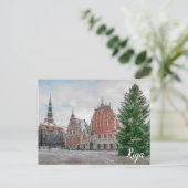 Kerstmis in Riga, Briefkaart Letland (Staand voorkant)