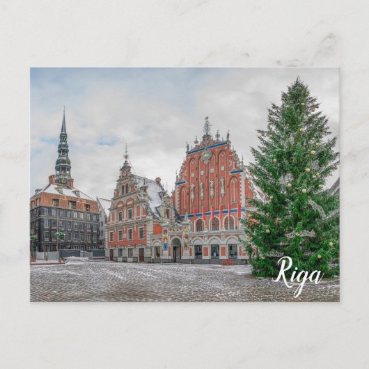 Kerstmis in Riga, Briefkaart Letland (Voorkant)