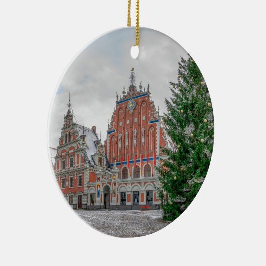 Kerstmis in Riga Letland, decoratie keramische bom (Rechts)