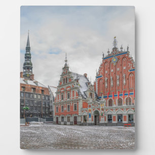Kerstmis in Riga Letland Fotoplaat