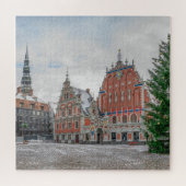 Kerstmis in Riga Letland Legpuzzel (Horizontaal)