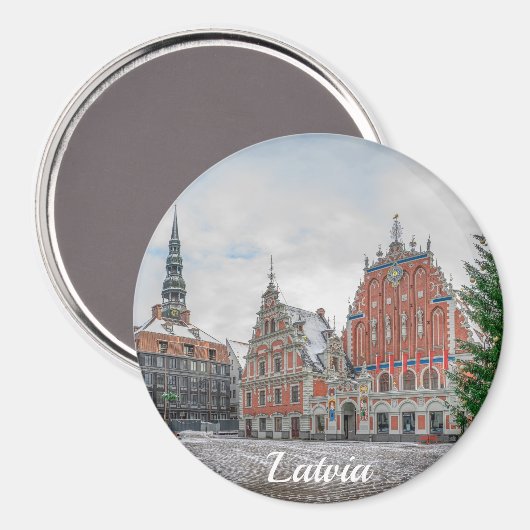 Kerstmis in Riga Letland Magnet (Voorkant / Achterkant)