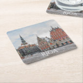 Kerstmis in Riga Letland Onderzetter Square Paper (Schuin)
