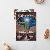 "Kerstmis in Rome" wenskaart Notitiekaartje (Voorkant / Achterkant in situ)