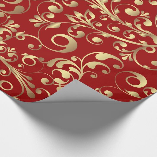 Kerstmis in rood en goud cadeaupapier (Hoek)