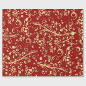 Kerstmis in rood en goud cadeaupapier (Vlak)