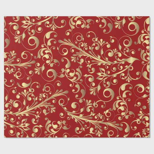 Kerstmis in rood en goud cadeaupapier (Vlak)