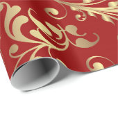 Kerstmis in rood en goud cadeaupapier (Rol Hoek)