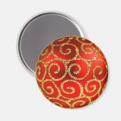 Kerstmis in rood en goud magneet (Voorkant / Achterkant)