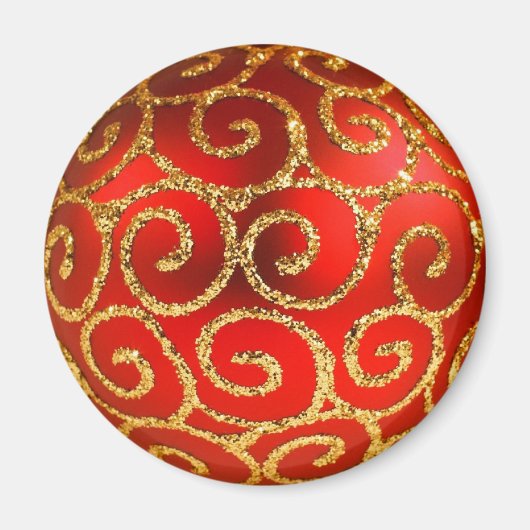 Kerstmis in rood en goud magneet (Voorkant)