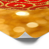 Kerstmis in rood en goud poster (Hoek)