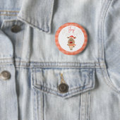 Kerstmis in Rood Gingham Ronde Button 5,7 Cm (In situ)