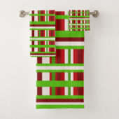 Kerstmis in rood, groen en wit bad handdoek (Insitu)