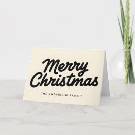 Kerstmis in roomkleurig en zwart vintage schrift feestdagen kaart