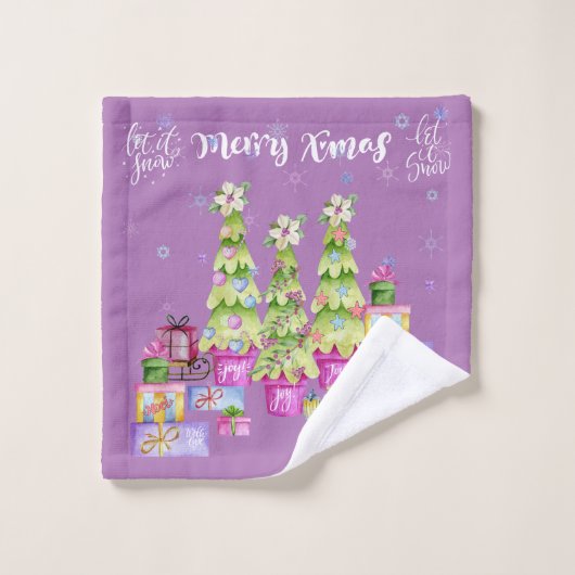 Kerstmis in roze bad handdoek (Wasdoekje)