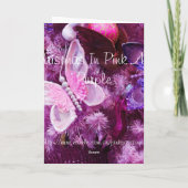 Kerstmis in roze en Paars Feestdagen Kaart (Achterkant)