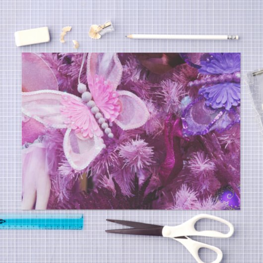 Kerstmis in roze en Paars Tissuepapier (Craft)