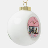 Kerstmis in roze keramische bal ornament (Links)