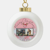 Kerstmis in roze keramische bal ornament (Voorkant)