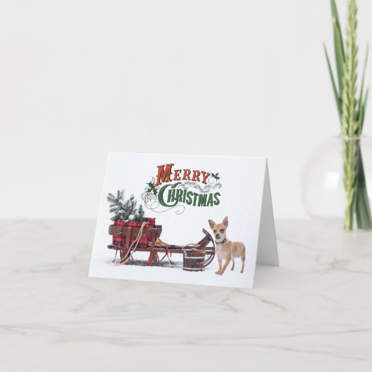 Kerstmis in rustieke stijl in Chihuahua Feestdagen Kaart (Voorkant)