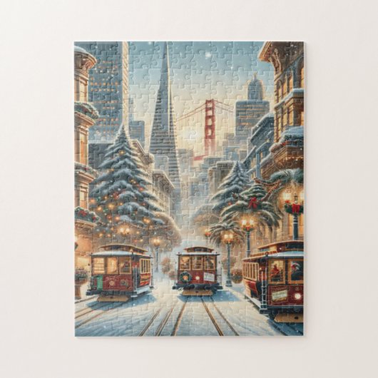 Kerstmis in San Francisco – Golden Gate Legpuzzel (Verticaal)