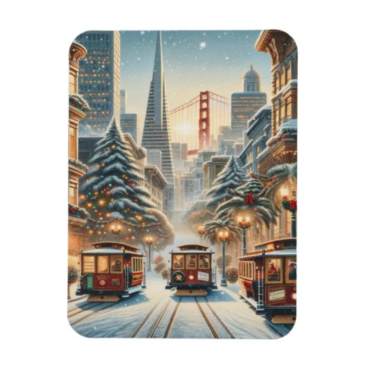 Kerstmis in San Francisco – Golden Gate Magneet (Verticaal)