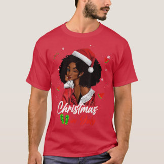 Kerstmis in Santa-Afrikaans-Amerikaans kerstfeest  T-shirt