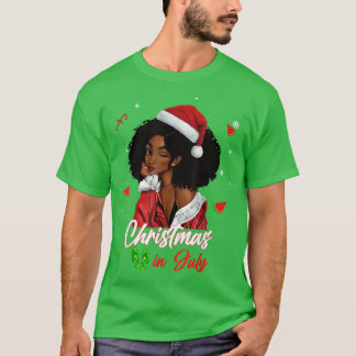 Kerstmis in Santa-Afrikaans-Amerikaans kerstfeest  T-shirt
