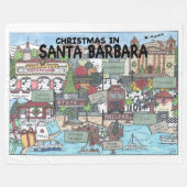 Kerstmis in Santa Barbara Fleece Deken (Voorkant (Horizontaal))