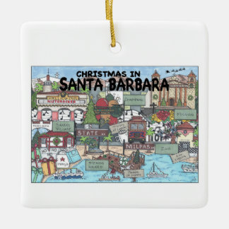Kerstmis in Santa Barbara Keramisch Ornament
