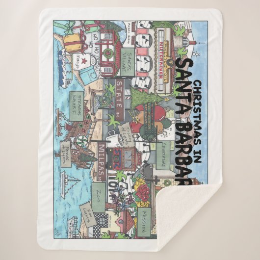 Kerstmis in Santa Barbara Sherpa Deken (Voorkant)