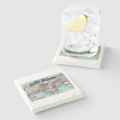 Kerstmis in Santa Barbara Stenen Onderzetter (Zijkant)