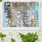 Kerstmis in Santa Barbara Theedoek (Gevouwen)