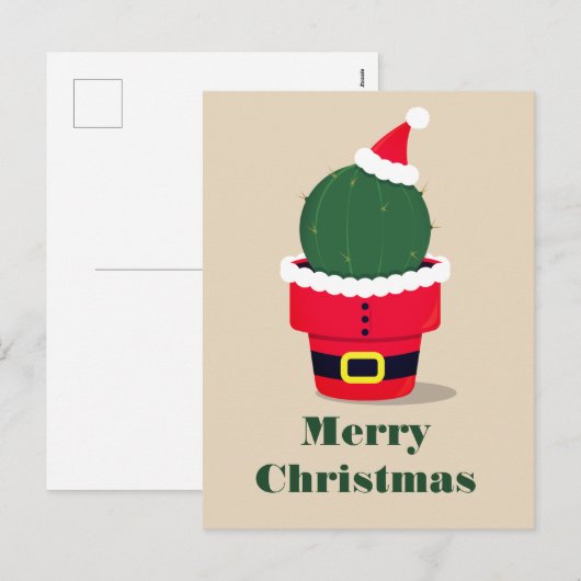 Kerstmis in Santa Cactus Desert Feestdagenkaart (Voorkant / Achterkant)