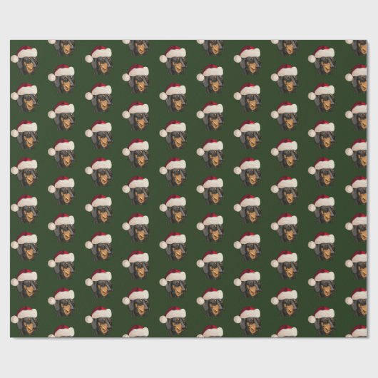 Kerstmis in Santa Dachshund Cadeaupapier (Vlak)