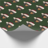 Kerstmis in Santa Dachshund Cadeaupapier (Hoek)