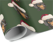 Kerstmis in Santa Dachshund Cadeaupapier (Rol Hoek)
