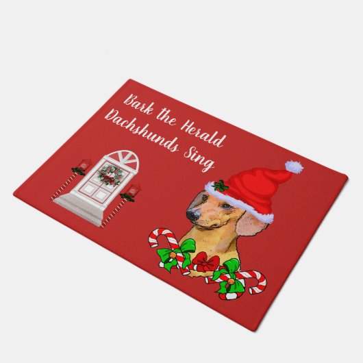 Kerstmis in Santa Dachshund Deurmat (Schuin)