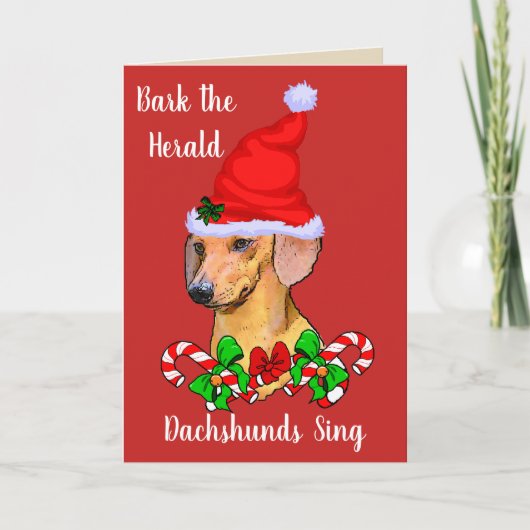 Kerstmis in Santa Dachshund Feestdagen Kaart (Voorkant)