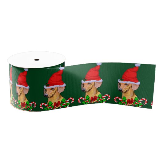 Kerstmis in Santa Dachshund Grosgrain Lint (Spoel)