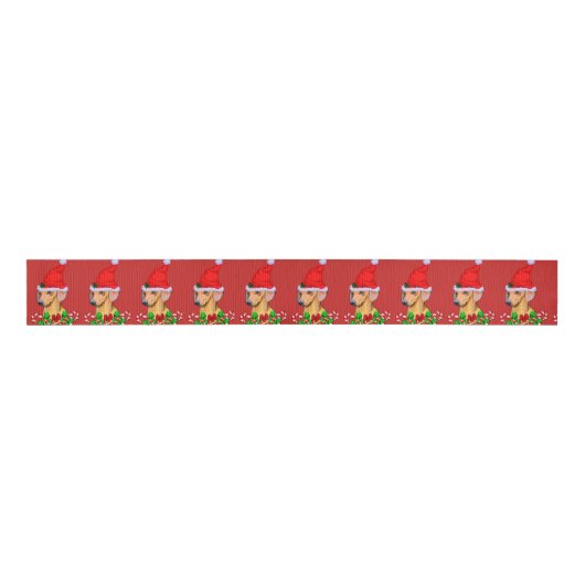 Kerstmis in Santa Dachshund Grosgrain Lint (Voorkant)