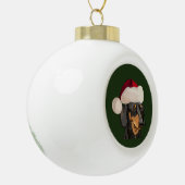 Kerstmis in Santa Dachshund Keramische Bal Ornament (Links)