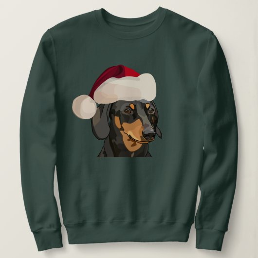 Kerstmis in Santa Dachshund Trui (Design voorkant)