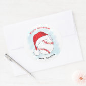 Kerstmis in Santa Hat Baseball Ronde Sticker (Envelop)
