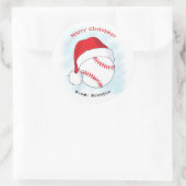 Kerstmis in Santa Hat Baseball Ronde Sticker (Tas)