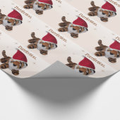 Kerstmis in Santa Hat Cadeaupapier (Hoek)