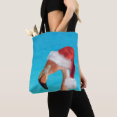 Kerstmis in Santa hat canvas tas (Dichtbij)