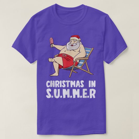 Kerstmis in Santa Ice Cream in juli T-shirt (Design voorkant)
