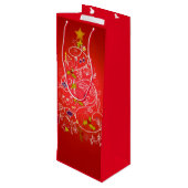 Kerstmis in Santa Orangutan Wijn Cadeautas (Achterkant Gekanteld)